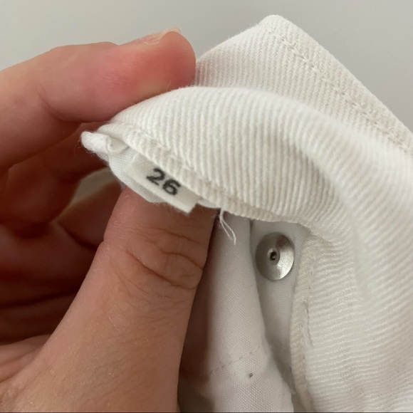 Lou & Grey Slouchy Skinny Off-White Denim Jeans with Black Splatter Paint Design - Picture 9 of 9